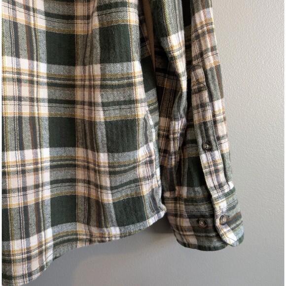 Eddie Bauer Size Large Plaid Shirt Mens Button Up Green White Classic Style LS L - Picture 4 of 5